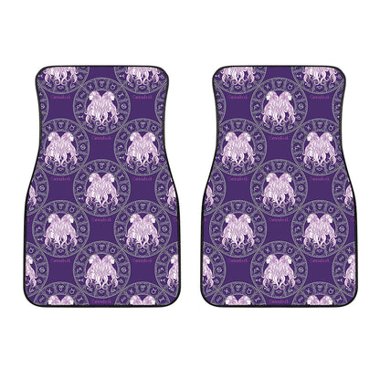Purple Gemini Zodiac Pattern Print Front Car Floor Mats