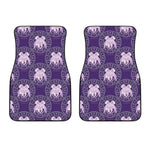 Purple Gemini Zodiac Pattern Print Front Car Floor Mats