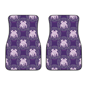 Purple Gemini Zodiac Pattern Print Front Car Floor Mats