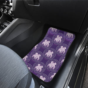 Purple Gemini Zodiac Pattern Print Front Car Floor Mats