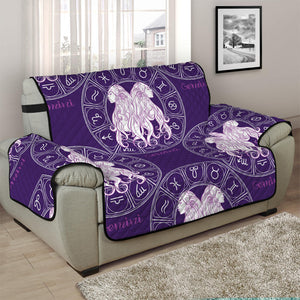 Purple Gemini Zodiac Pattern Print Half Sofa Protector