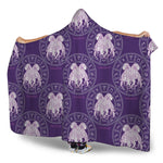 Purple Gemini Zodiac Pattern Print Hooded Blanket