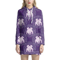 Purple Gemini Zodiac Pattern Print Pullover Hoodie Dress