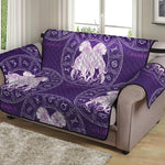 Purple Gemini Zodiac Pattern Print Loveseat Protector