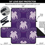 Purple Gemini Zodiac Pattern Print Loveseat Protector