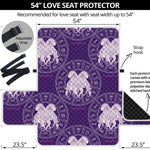 Purple Gemini Zodiac Pattern Print Loveseat Protector