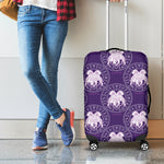 Purple Gemini Zodiac Pattern Print Luggage Cover