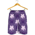 Purple Gemini Zodiac Pattern Print Men's Shorts