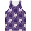 Purple Gemini Zodiac Pattern Print Men's Tank Top