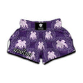 Purple Gemini Zodiac Pattern Print Muay Thai Boxing Shorts