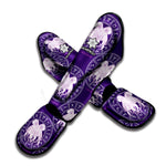 Purple Gemini Zodiac Pattern Print Muay Thai Shin Guard