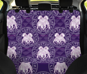 Purple Gemini Zodiac Pattern Print Pet Car Back Seat Cover