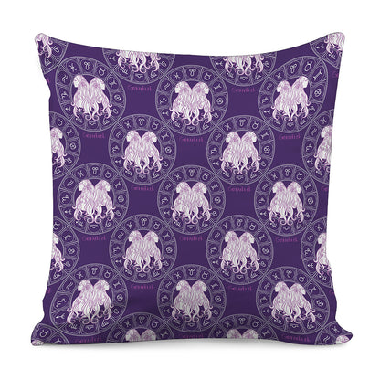 Purple Gemini Zodiac Pattern Print Pillow Cover