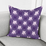 Purple Gemini Zodiac Pattern Print Pillow Cover