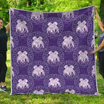 Purple Gemini Zodiac Pattern Print Quilt
