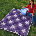 Purple Gemini Zodiac Pattern Print Quilt