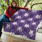 Purple Gemini Zodiac Pattern Print Quilt