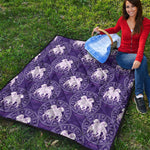 Purple Gemini Zodiac Pattern Print Quilt