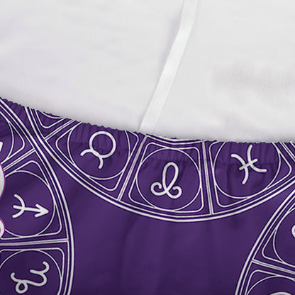 Purple Gemini Zodiac Pattern Print Sofa Cover