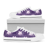 Purple Gemini Zodiac Pattern Print White Low Top Shoes