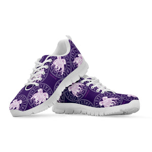 Purple Gemini Zodiac Pattern Print White Sneakers