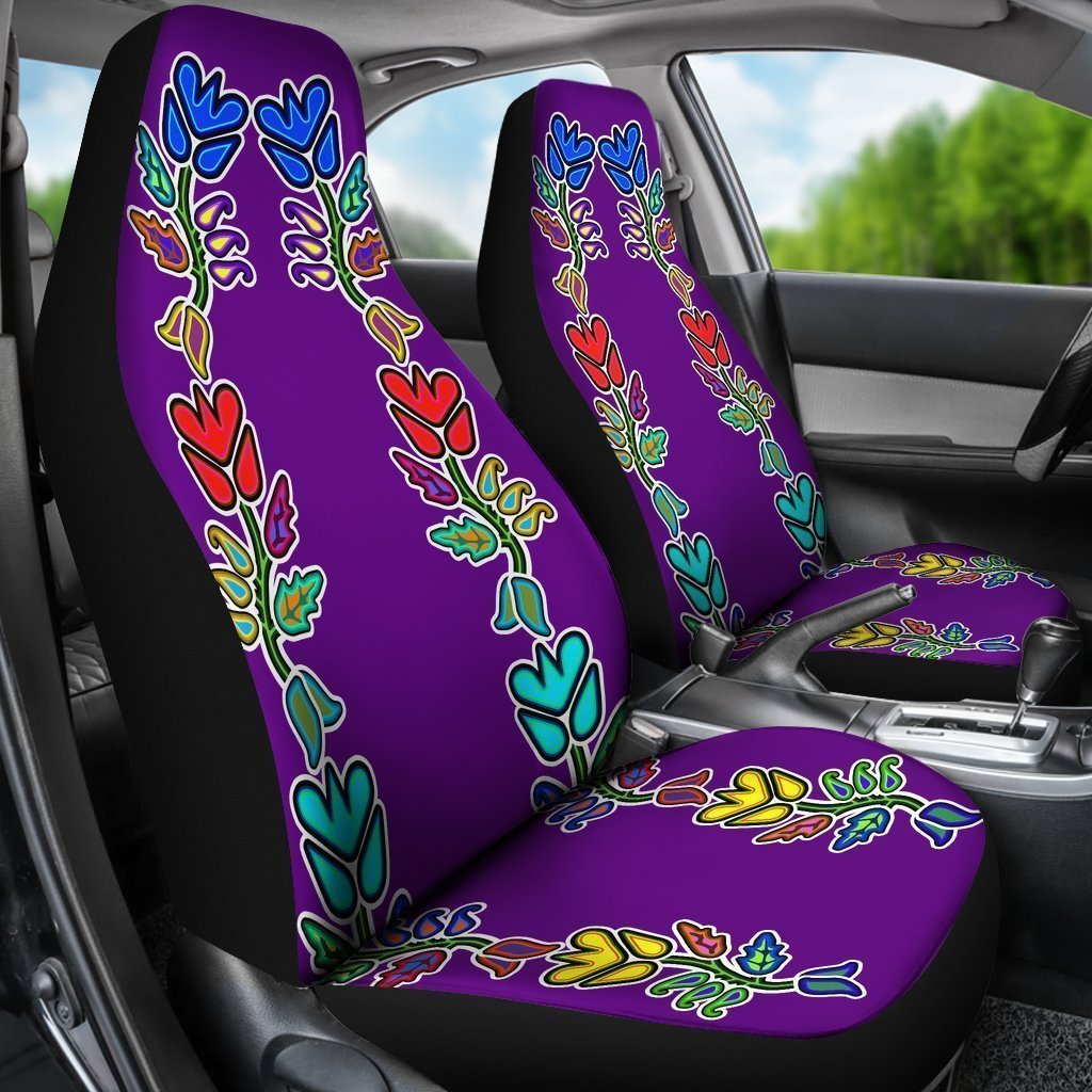 Purple Generations Flowers Universal Fit Car Seat Covers GearFrost