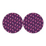 Purple Geometric Flamingo Pattern Print Car Coasters