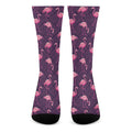 Purple Geometric Flamingo Pattern Print Crew Socks