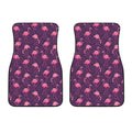Purple Geometric Flamingo Pattern Print Front Car Floor Mats