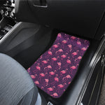 Purple Geometric Flamingo Pattern Print Front Car Floor Mats