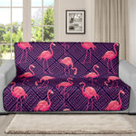 Purple Geometric Flamingo Pattern Print Futon Protector