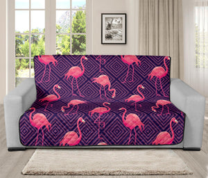 Purple Geometric Flamingo Pattern Print Futon Protector