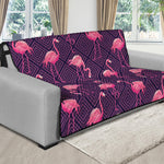 Purple Geometric Flamingo Pattern Print Futon Protector