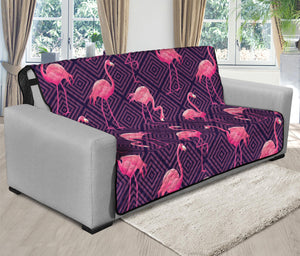 Purple Geometric Flamingo Pattern Print Futon Protector