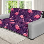 Purple Geometric Flamingo Pattern Print Futon Protector