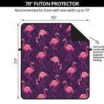 Purple Geometric Flamingo Pattern Print Futon Protector