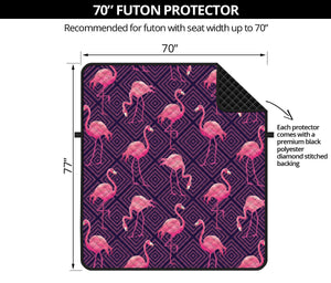 Purple Geometric Flamingo Pattern Print Futon Protector