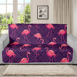 Purple Geometric Flamingo Pattern Print Futon Protector