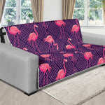 Purple Geometric Flamingo Pattern Print Futon Protector