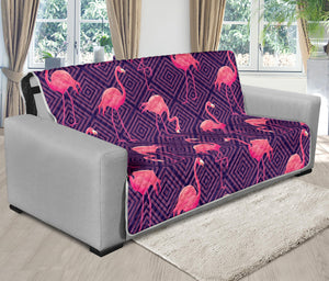 Purple Geometric Flamingo Pattern Print Futon Protector