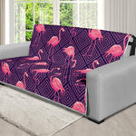 Purple Geometric Flamingo Pattern Print Futon Protector