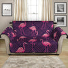 Purple Geometric Flamingo Pattern Print Loveseat Protector