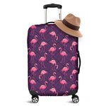 Purple Geometric Flamingo Pattern Print Luggage Cover