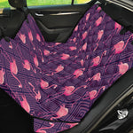 Purple Geometric Flamingo Pattern Print Pet Car Back Seat Cover