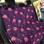 Purple Geometric Flamingo Pattern Print Pet Car Back Seat Cover