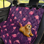 Purple Geometric Flamingo Pattern Print Pet Car Back Seat Cover