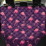 Purple Geometric Flamingo Pattern Print Pet Car Back Seat Cover