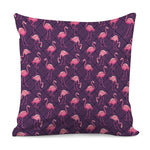 Purple Geometric Flamingo Pattern Print Pillow Cover
