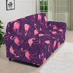 Purple Geometric Flamingo Pattern Print Sofa Cover