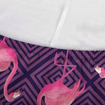 Purple Geometric Flamingo Pattern Print Sofa Cover